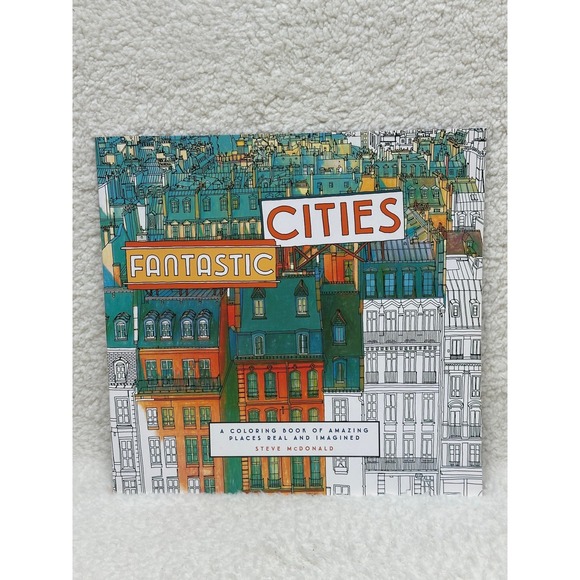 Chronicle Books Other - Chronicle Books Fantastic Cities Coloring Book Steve McDonald Architecture Views